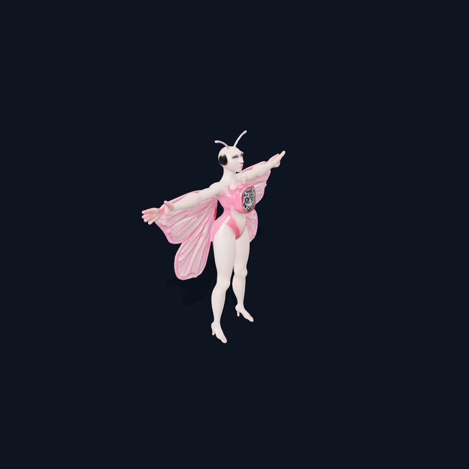 Pink Winged Fantasy Fairy model pack